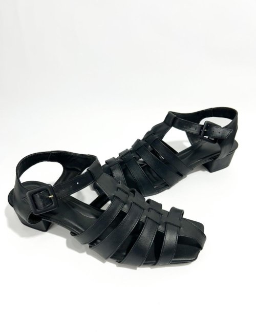 Sandália Gladiadora Couro - Preto