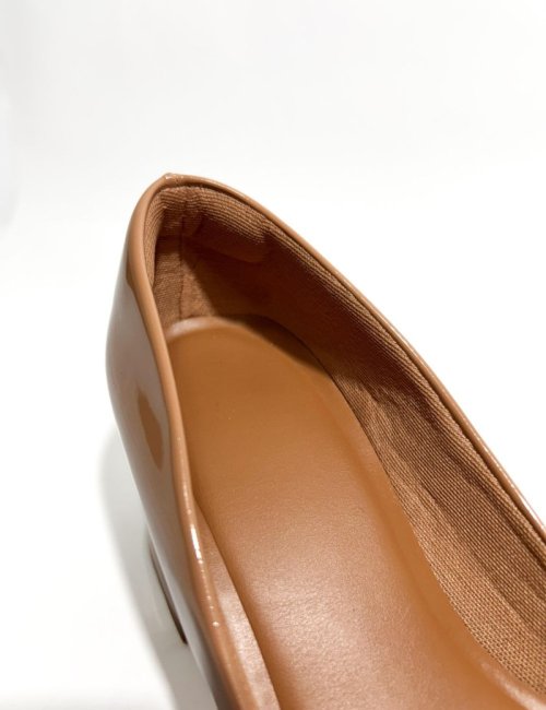 Scarpin Salto Bloco Verniz - Nude