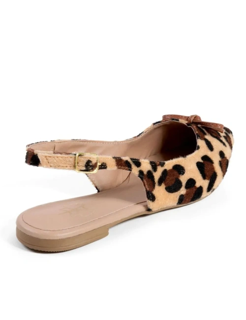  Slingback Feminino Onça Laço – Caramelo
