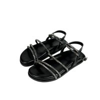 Papete Tiras Finas Strass - Preto