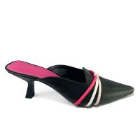 Tamanco Bico Fino Tiras em Corda - Preto 