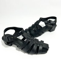 Sandália Gladiadora Couro - Preto