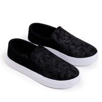 Slipper Nobuck - Preto com Brilho