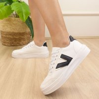 Tênis Feminino Napa com Detalhes em Preto – Preto