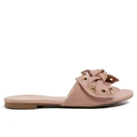  Rasteira Laço Feminina Detalhes Ilhós – Nude