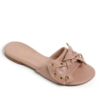  Rasteira Laço Feminina Detalhes Ilhós – Nude