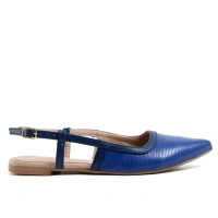  Slingback Feminino Lizard Fivela – Azul Marinho