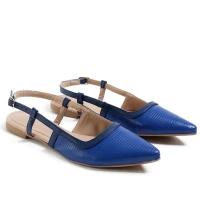  Slingback Feminino Lizard Fivela – Azul Marinho
