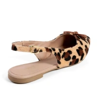  Slingback Feminino Onça Laço – Caramelo