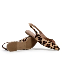  Slingback Feminino Onça Laço – Caramelo
