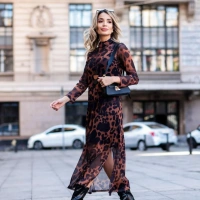 Vestido Finlândia Tule Leopardo – Preto